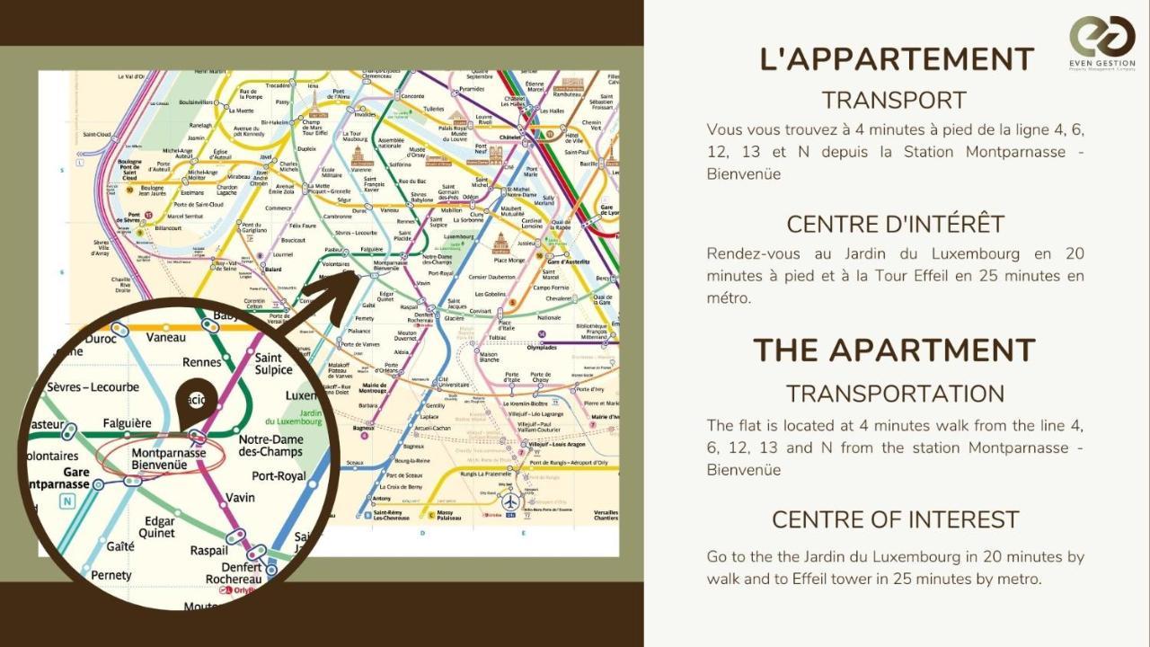 Апартаменты Prox.Gare Montparnasse-Galeries Lafayette! 4Pers. Париж Экстерьер фото